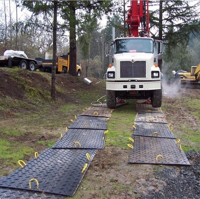2×8 voet-Tijdelijke Weg van Mat Ground Protection Mats For van het Polyethyleen de Plastic Spoor