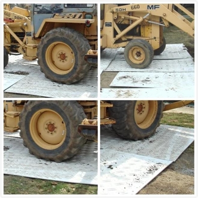4ft. W X 8ft. L Diamond Plate Tread Design HDPE Grondbescherming Mats Clear